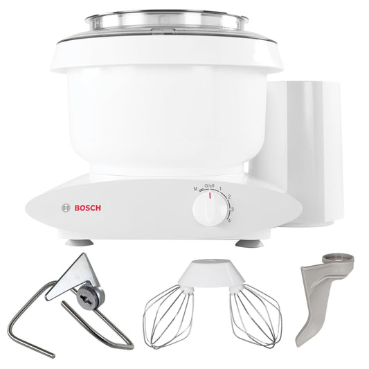 Bosch Blender Bundle - Black Universal Plus Mixer with Stainless Steel Bowl, Dough Hook Extender, and Blender