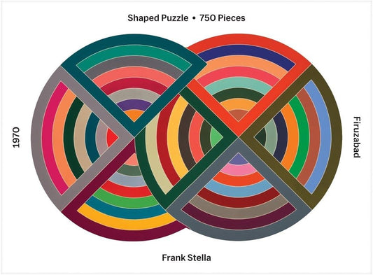 Galison MoMA Frank Stella Shaped Jigsaw Puzzle, 750 Pieces, 24 1/2” x 16 1/4” – Colorful Geometric Painting, Die-Cut Puzzle
