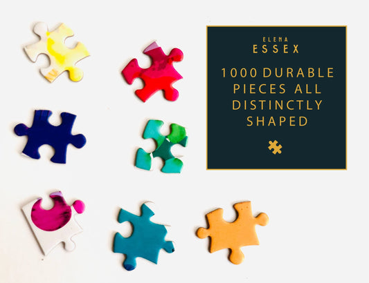 Elena Essex 1000 piece Puzzle for Adults - Flowers in Bloom | Puzzles for Adults 1000 Pieces | Colorful Floral Rainbow Gradient Jigsaw | jigsaws Size 20x28 inches