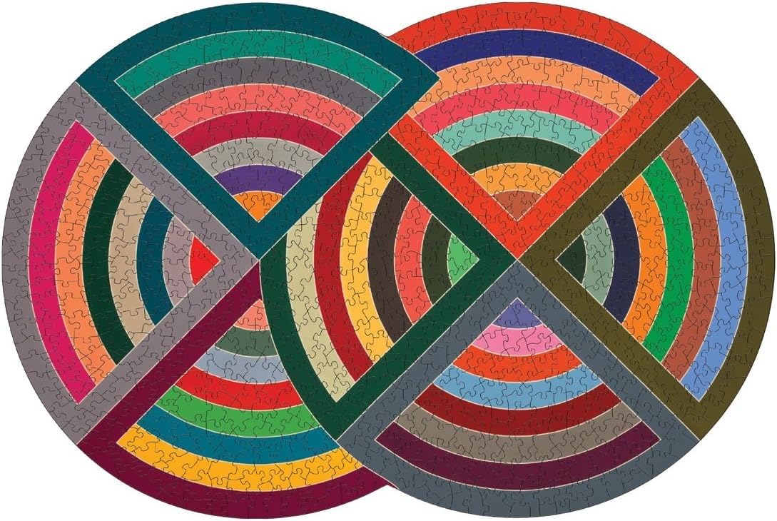 Galison MoMA Frank Stella Shaped Jigsaw Puzzle, 750 Pieces, 24 1/2” x 16 1/4” – Colorful Geometric Painting, Die-Cut Puzzle