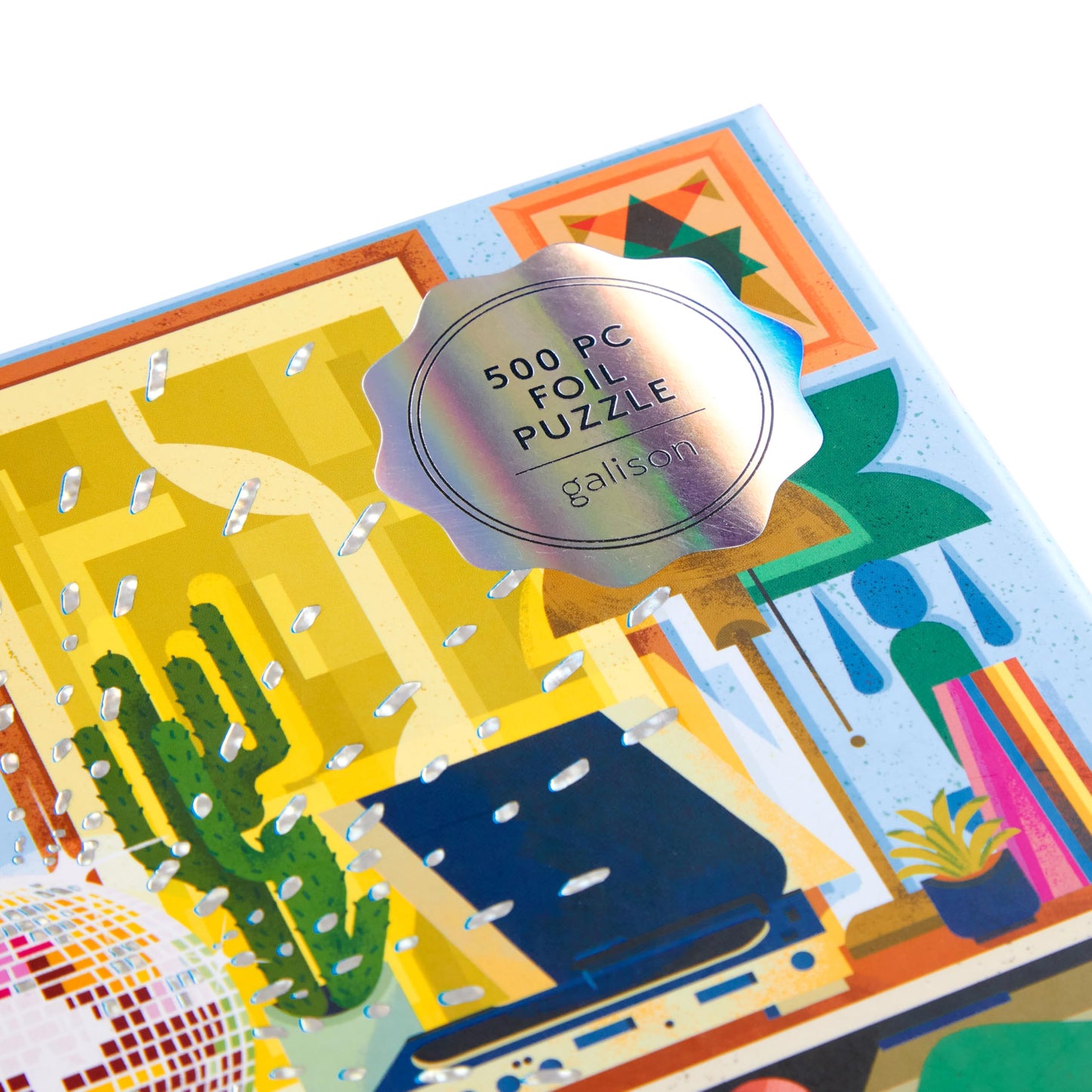 Galison Disco Life | 500 Piece Foil Jigsaw Puzzle Featuring Beautiful Artwork of Disco Ball Inspired Still Life