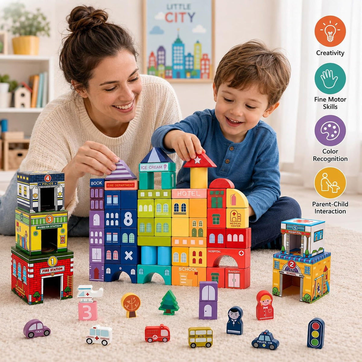 Wooden Building Blocks for Toddlers