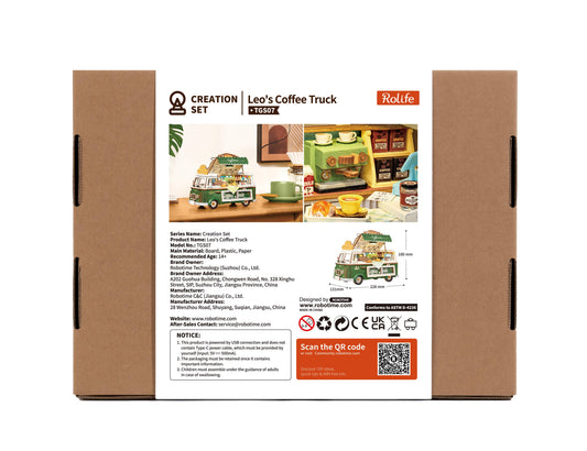 TGS07 Leo's Coffee Truck Rolife 3D Wooden Puzzle