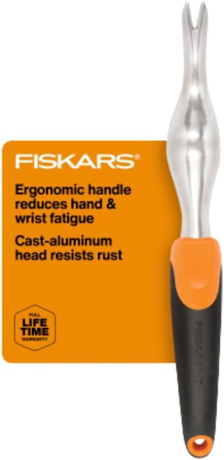 Fiskars 3-in-1 Garden Tool Set, Polished Cast-Aluminum Heads for Rust Resistance, Heavy-Duty Trowel, Transplanter & Cultivator for Digging and Planting, Non-Slip SoftGrip Handles Reduce Fatigue