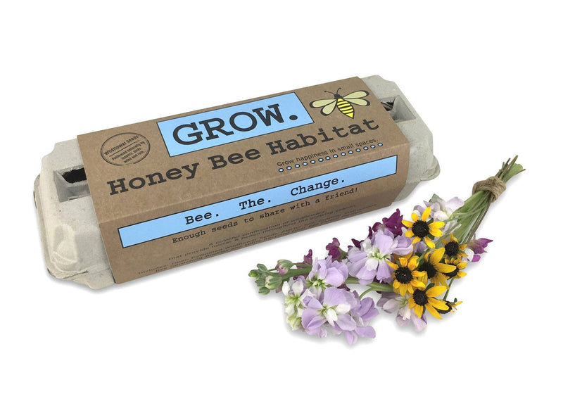 GROW Honey Bee Habitat wildflower seed kit eco packaging pollinator garden gift bee friendly flowers spring summer garden supplies