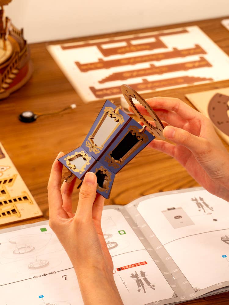 Rolife Classic Carousel DIY Music Box 3D Wooden Puzzle