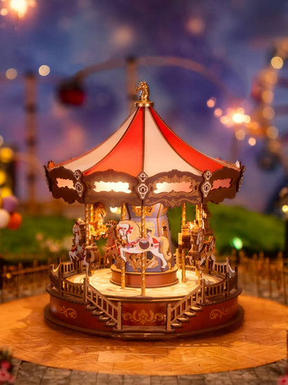 Rolife Classic Carousel DIY Music Box 3D Wooden Puzzle