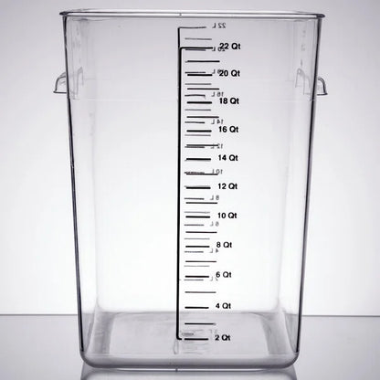Rubbermaid Commercial Products, Space Saving Square Food Storage Container, 4 Quart, Clear, for Kitchen/Sous Vide/Meal Prep