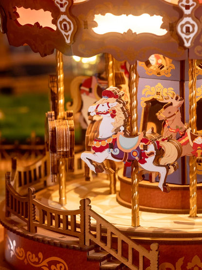 Rolife Classic Carousel DIY Music Box 3D Wooden Puzzle