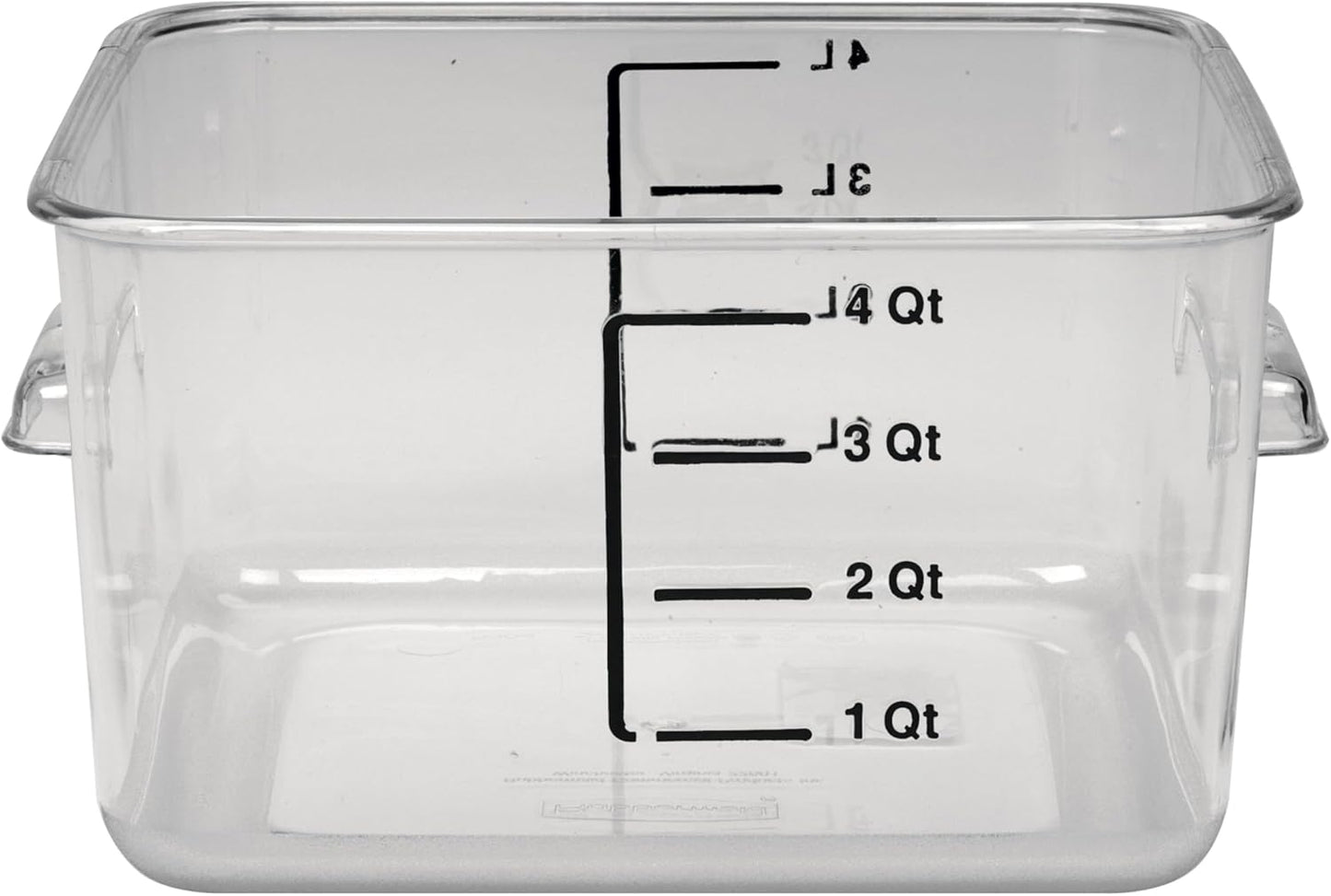 Rubbermaid Commercial Products, Space Saving Square Food Storage Container, 4 Quart, Clear, for Kitchen/Sous Vide/Meal Prep