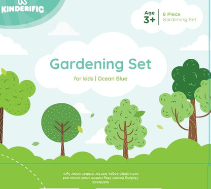Kinderific Gardening Set, Tool Kit, for Kids, STEM, Includes Tote Bag, Spade, Watering Can, Rake, Fork, Trowel and Gloves (Sunshine)