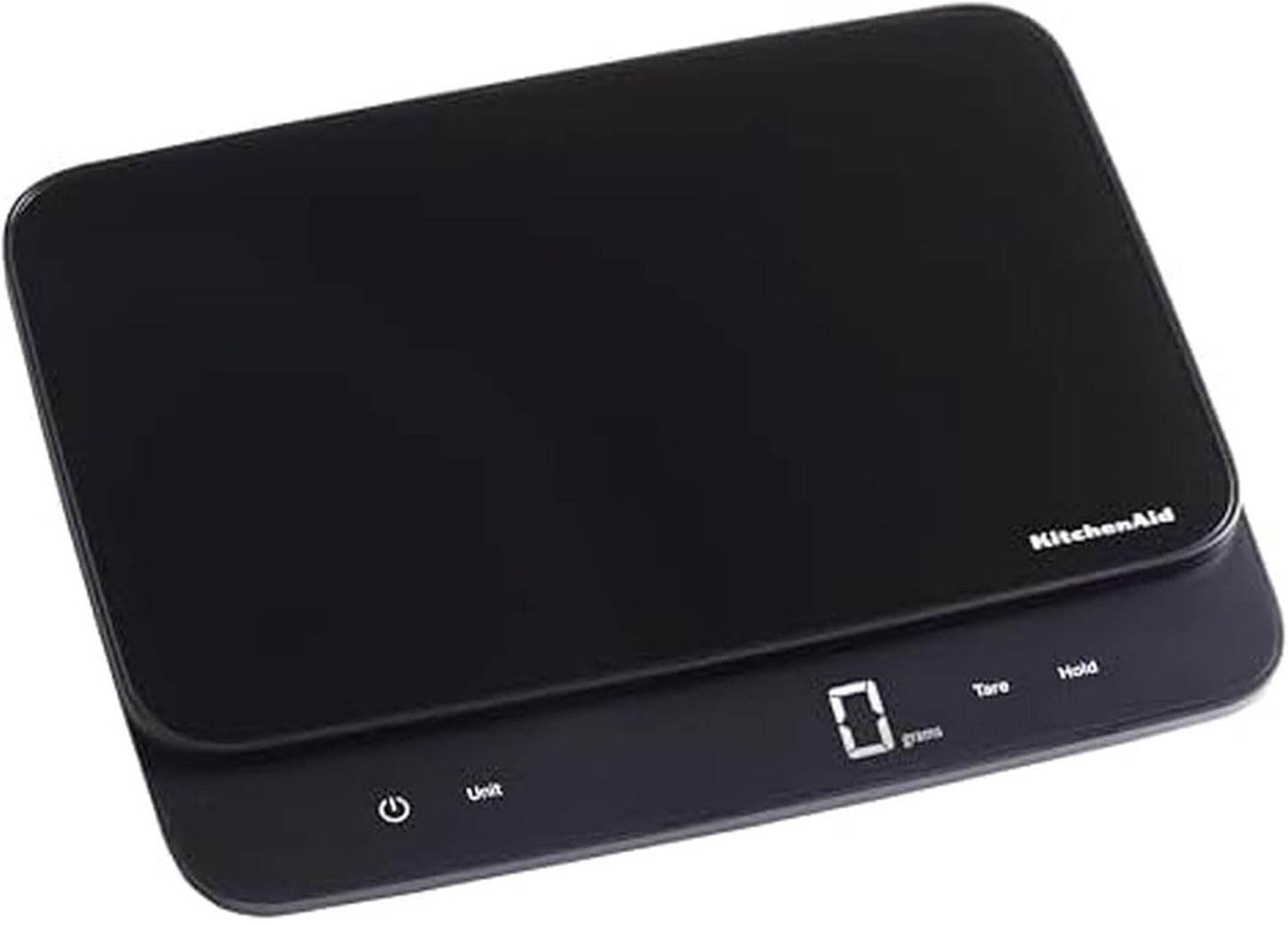 KitchenAid High Capacity Glass Surface Digital Kitchen and Food Scale, 30 Pound Capacity and Precision, Grams, Ounces, Pounds, Fluid Ounces & Milliliters, LED, Tare Function, Black