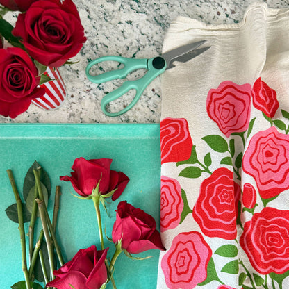 FLOWER GARDEN (Lilacs, Roses) - Tea Towel Set of 2