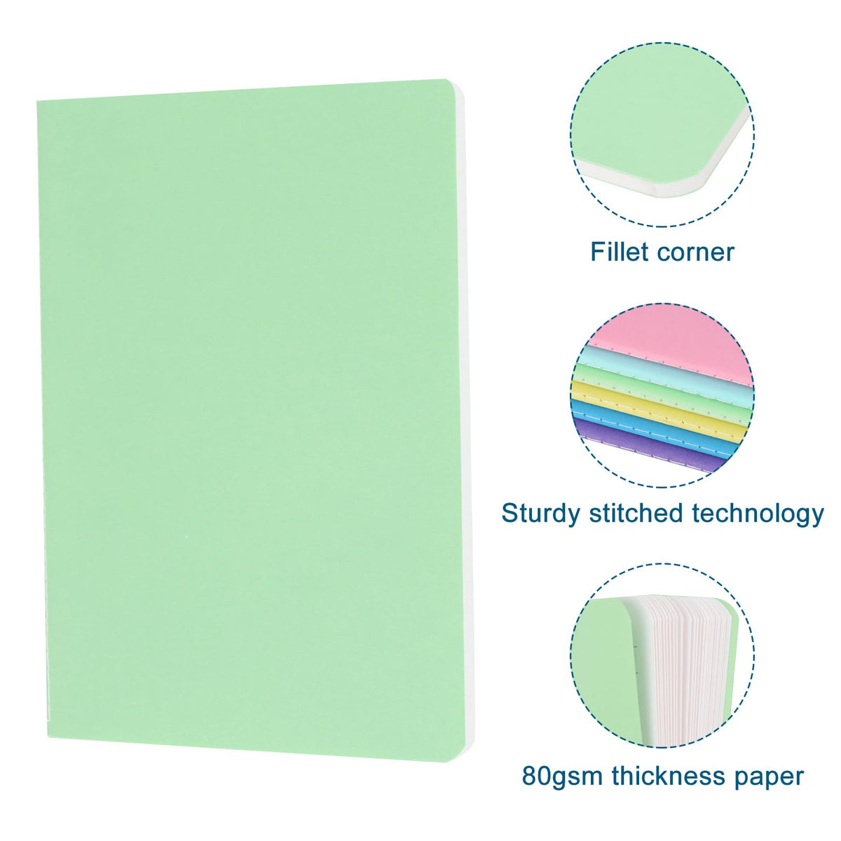 12 Pack Colorful Blank Notebooks A5 Journals | 12 Colors, 30 Sheets