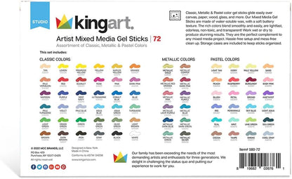 Mixed Media Gel Stick Crayons 72 Colors