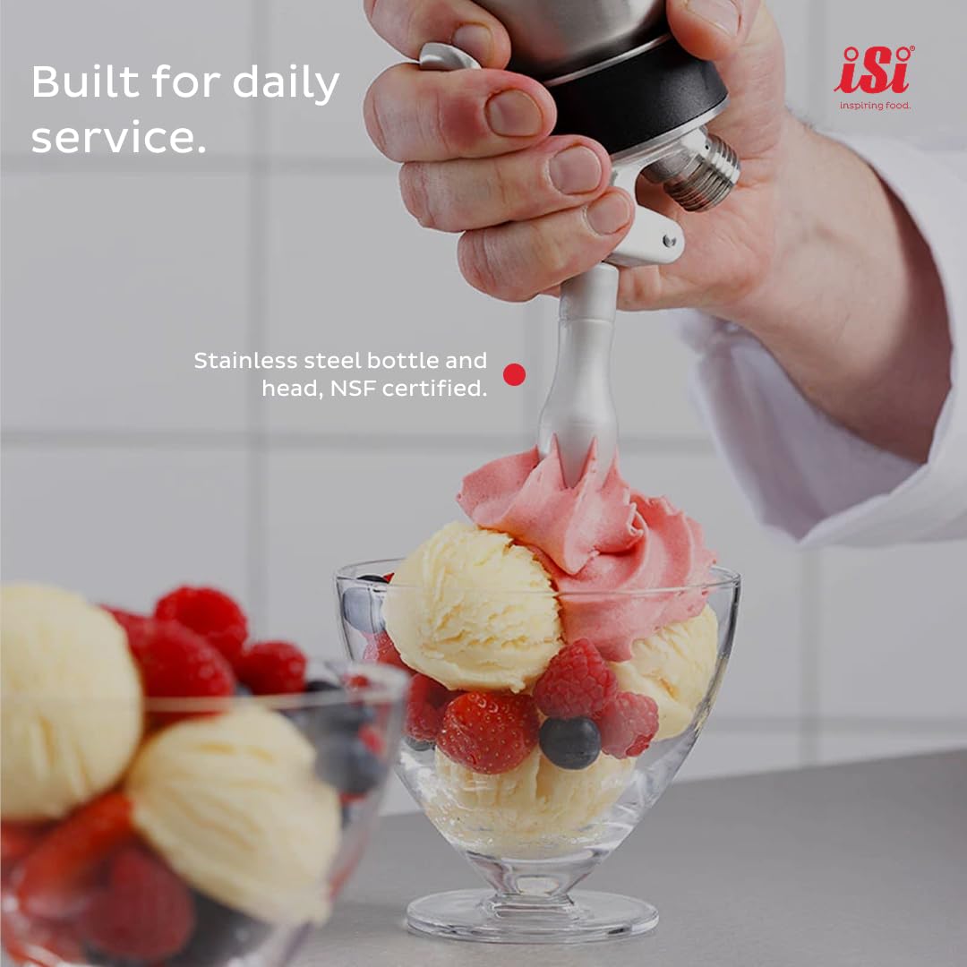iSi Cream Profi Whip Cream Whipper | Stainless Steel, 1 Pint or 1 Quart