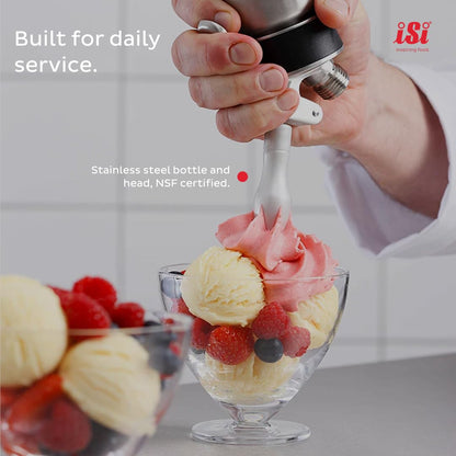 iSi Cream Profi Whip Cream Whipper | Stainless Steel, 1 Pint or 1 Quart