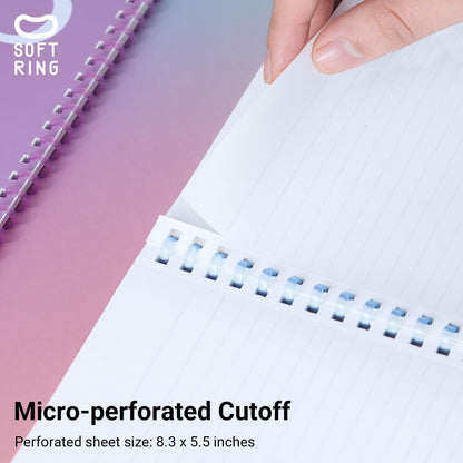 KOKUYO Spiral Lined Notebook, 5 Pack 10'' x 7'' Pastel Journal B5 Campus Soft Ring Notebooks with Dot 7 mm Ruled, 40 Sheets, 1 Subject Notebook, Note Taking for School (SU-S111AT)