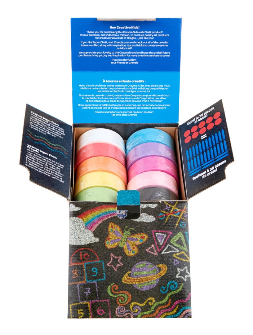 Crayola Ultimate Washable Chalk Collection (64ct), Essential Easter Basket Stuffers, Bulk Outdoor Sidewalk Chalk for Kids, Outdoor Activities & Spring Crafts, Gifts for Kids