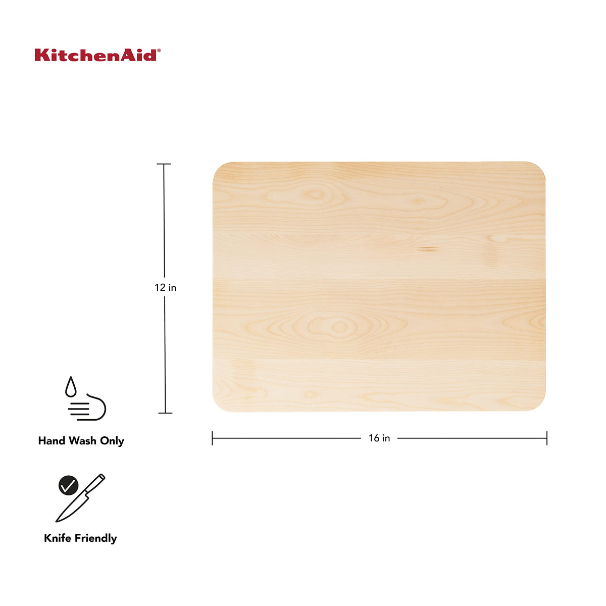 KitchenAid Rubberwood Cutting Board 8-inch x 10-Inch