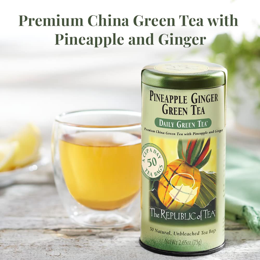 Daily Green Pineapple Ginger Green Tea, 50 Ct | The Republic of Tea
