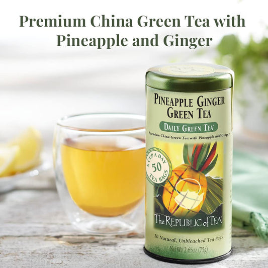 Daily Green Pineapple Ginger Green Tea, 50 Ct | The Republic of Tea