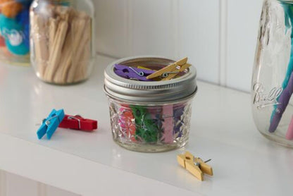 Ball Regular Mouth Quilted Crystal Jelly Jars with Lids and Bands, Used for Canning, Pickling, Juice, Jam, Jelly, Quarter Pint Size 4 Ounce (Pack of 6)