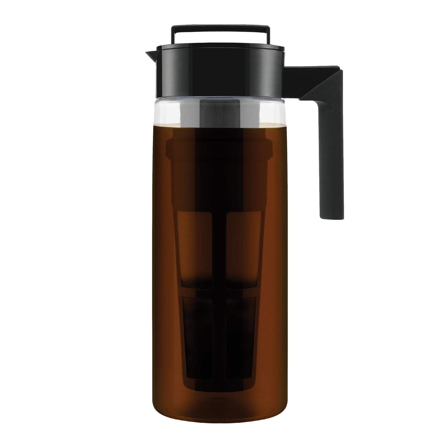 Takeya Deluxe Cold Brew Coffee Maker - BPA-Free Tritan Pitcher with Airtight Leakproof Lid, Silicone Grip Handle, Fine-Mesh Filter - Shatter-Proof, Dishwasher Safe, Made in USA - 2 Quart/Stone