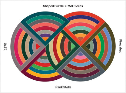 Galison MoMA Frank Stella Shaped Jigsaw Puzzle, 750 Pieces, 24 1/2” x 16 1/4” – Colorful Geometric Painting, Die-Cut Puzzle