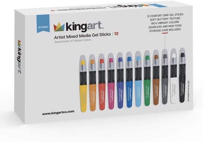 Mixed Media Gel Stick Crayons 12 Colors
