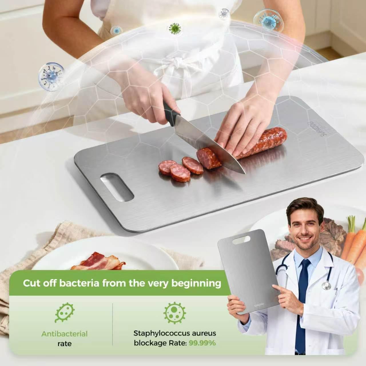 Titanium Cutting Board Set of 3 (M+L+XL）