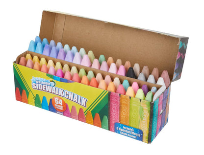 Crayola Ultimate Washable Chalk Collection (64ct), Essential Easter Basket Stuffers, Bulk Outdoor Sidewalk Chalk for Kids, Outdoor Activities & Spring Crafts, Gifts for Kids