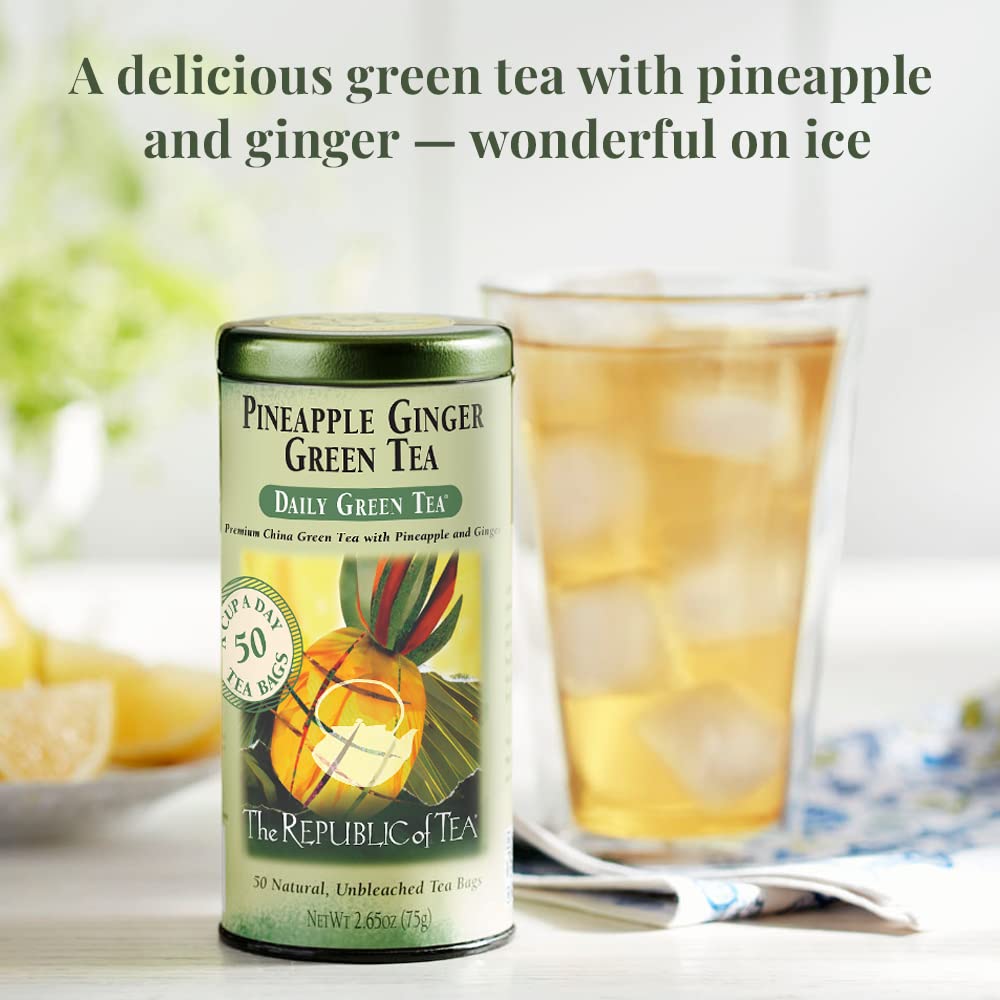 Daily Green Pineapple Ginger Green Tea, 50 Ct | The Republic of Tea