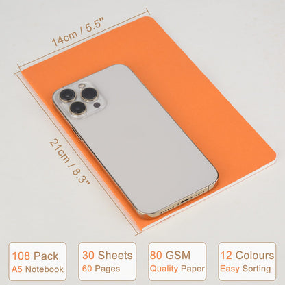 12 Pack Colorful Blank Notebooks A5 Journals | 12 Colors, 30 Sheets