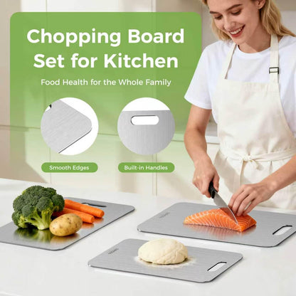 Titanium Cutting Board Set of 3 (M+L+XL）