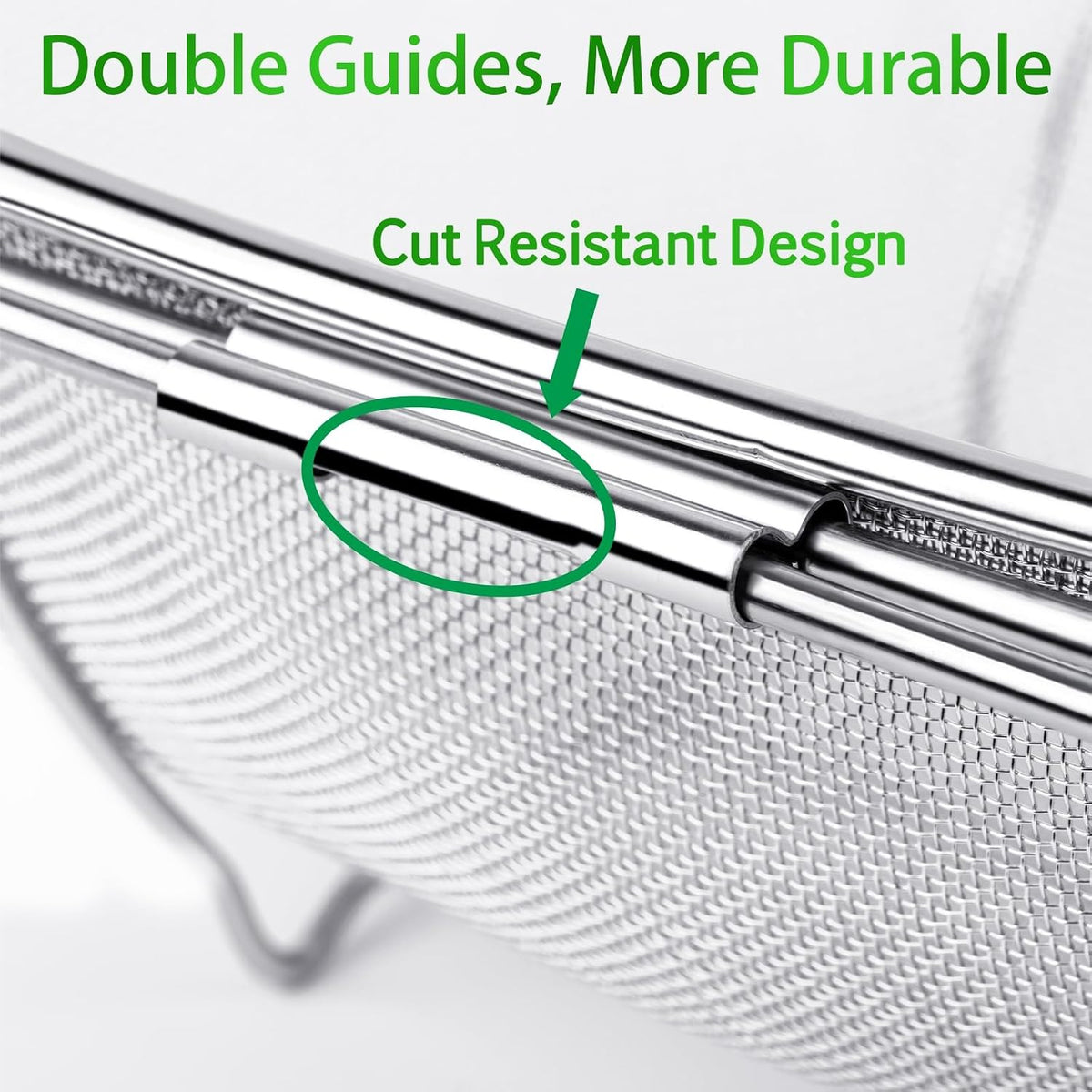 6-Quart Large Over The Sink Colander | Stainless Steel Fine Mesh Strainer