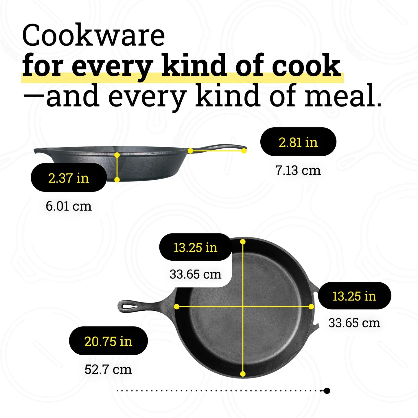 Lodge Pre-Seasoned Cast Iron Skillet Set, 8, 10.25 and 12 Inches