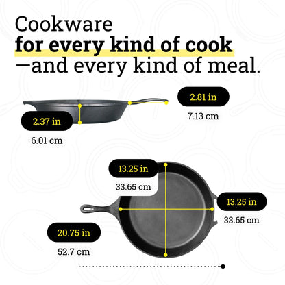 Lodge Pre-Seasoned Cast Iron Skillet Set, 8, 10.25 and 12 Inches