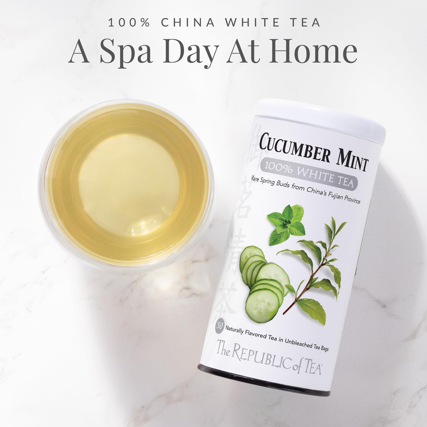 Cucumber Mint 100% White Tea Bags | The Republic of Tea