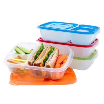 Bentgo Easyboxes - Original Stackable Lunch Boxes - Reusable 3-Compartment Food Containers