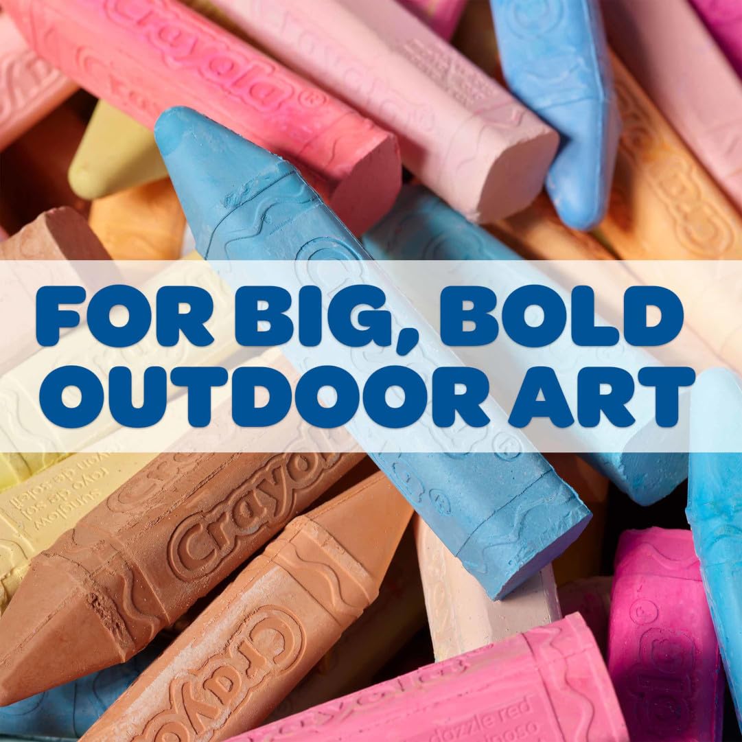 Crayola Ultimate Washable Chalk Collection (64ct), Essential Easter Basket Stuffers, Bulk Outdoor Sidewalk Chalk for Kids, Outdoor Activities & Spring Crafts, Gifts for Kids