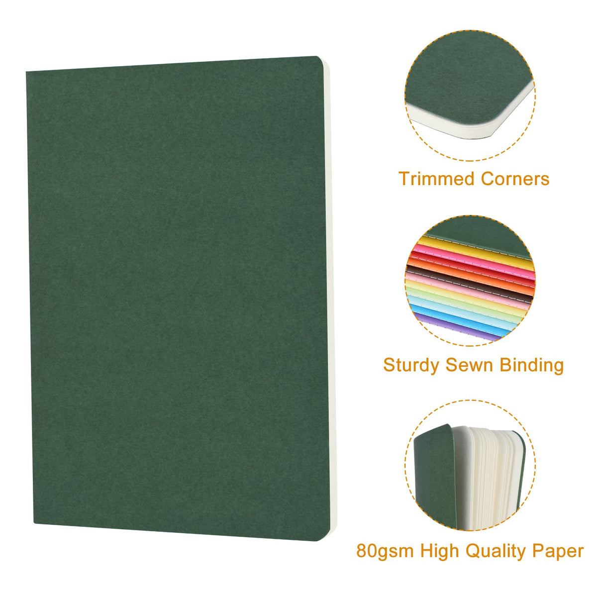 12 Pack Colorful Blank Notebooks A5 Journals | 12 Colors, 30 Sheets
