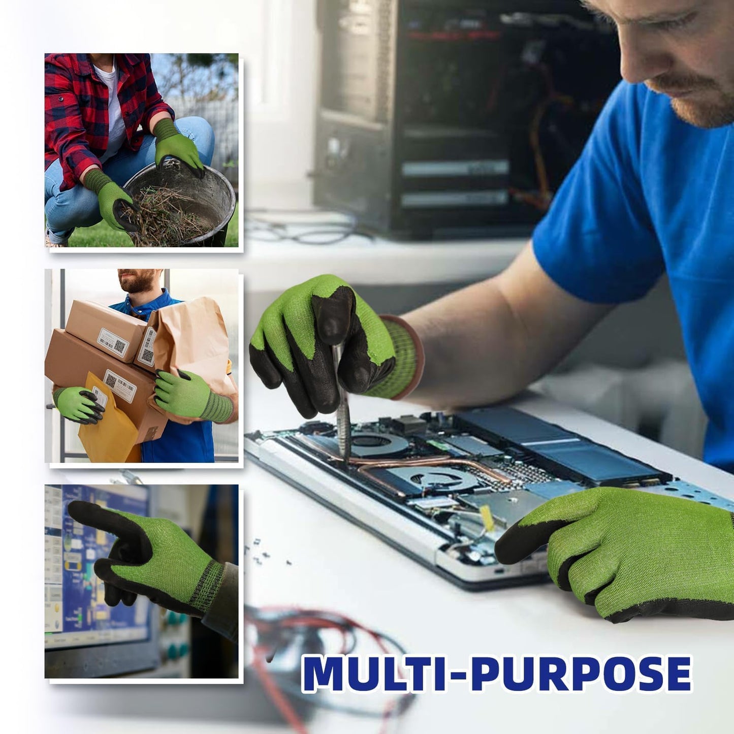 Schwer A4 AIR-SKIN Cut Resistant Work Gloves with Extreme Lightweight & Thin, Grip Glove for Fishing, Refined Work, Gardening Gloves for Yard, Touchscreen, 3D-Comfort Fit, Men Women Gifts, AR3900, L