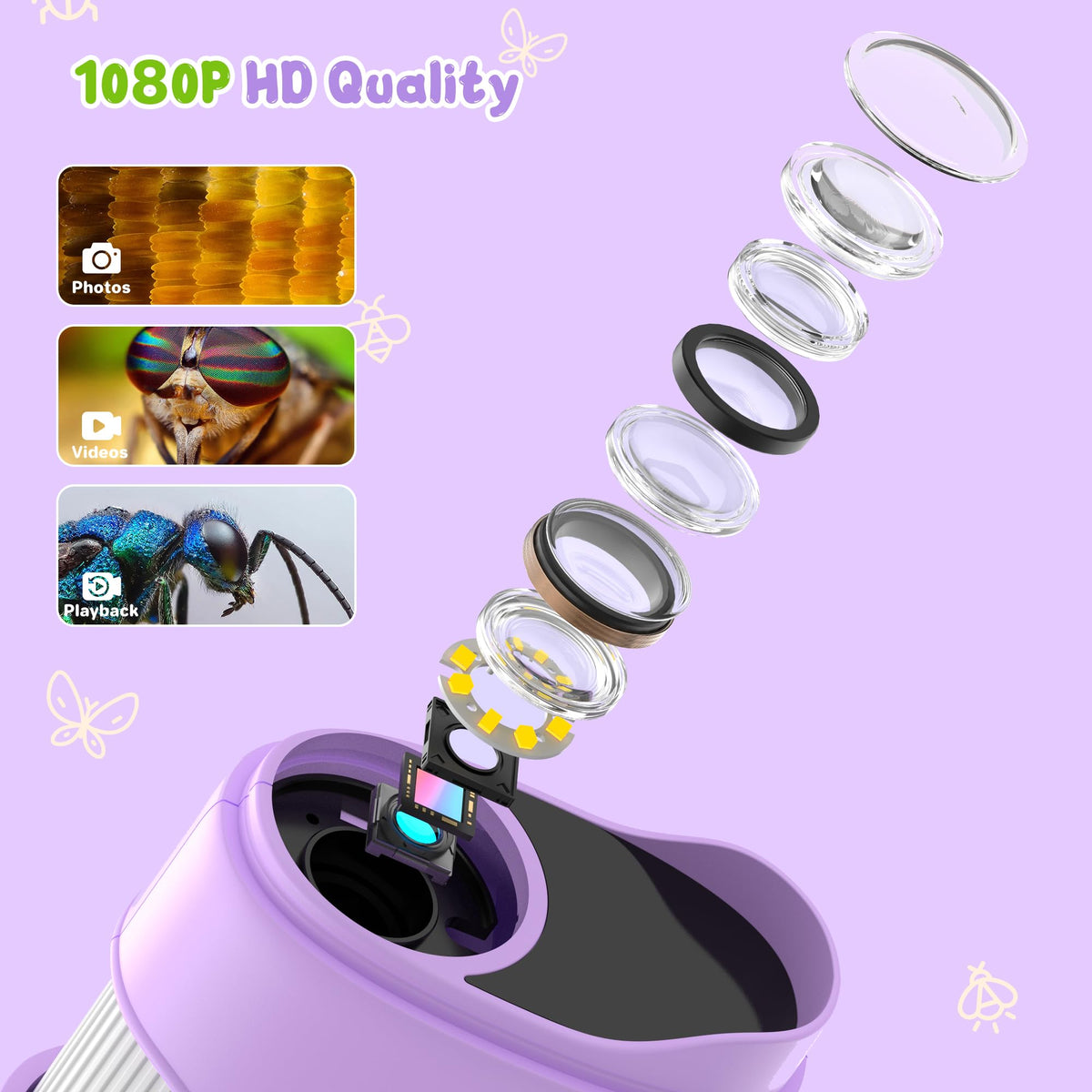 1000X Handheld Digital Microscope for Kids