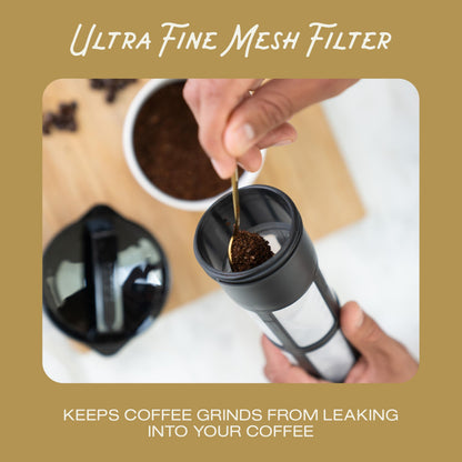 Takeya Deluxe Cold Brew Coffee Maker - BPA-Free Tritan Pitcher with Airtight Leakproof Lid, Silicone Grip Handle, Fine-Mesh Filter - Shatter-Proof, Dishwasher Safe, Made in USA - 2 Quart/Stone