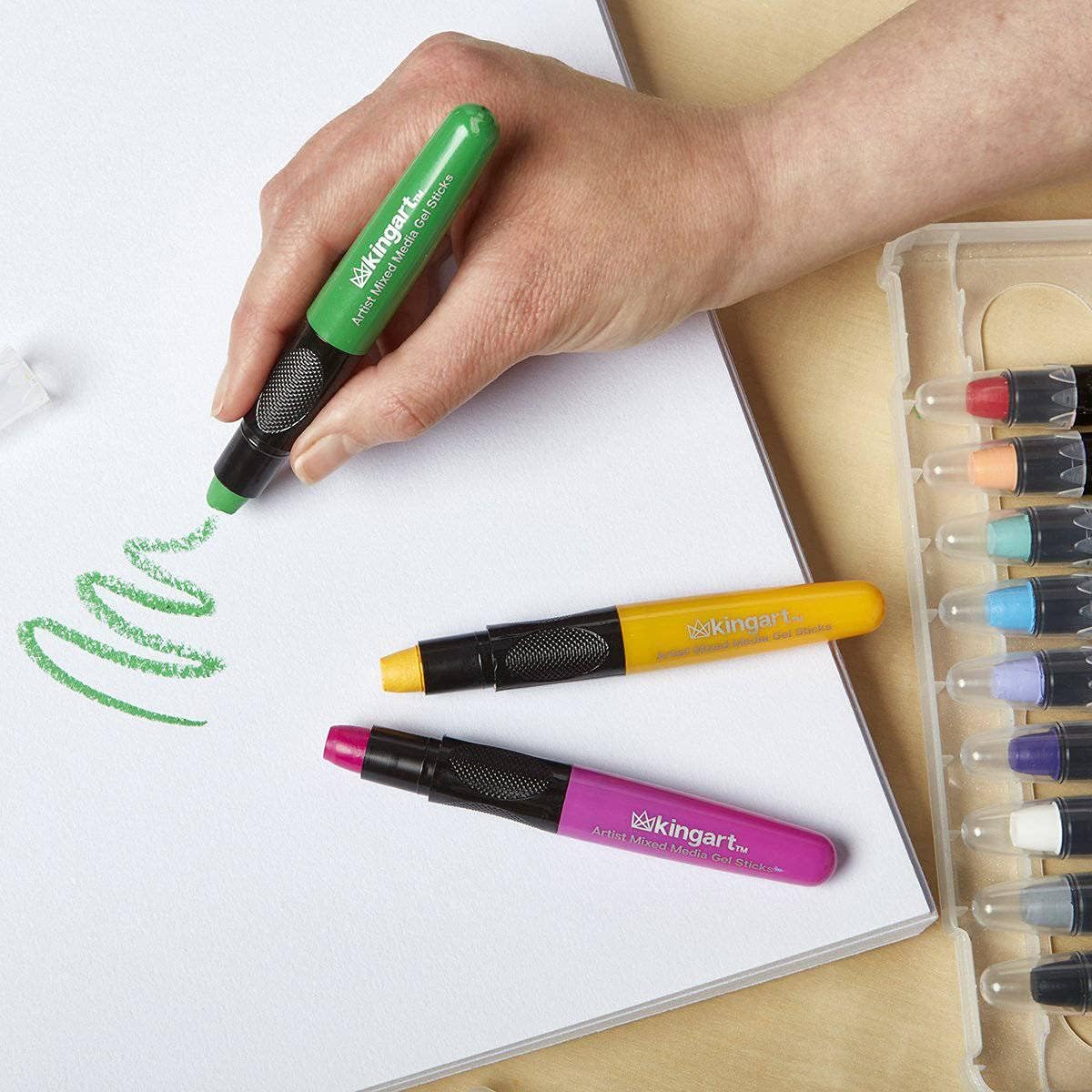 Mixed Media Gel Stick Crayons 12 Colors