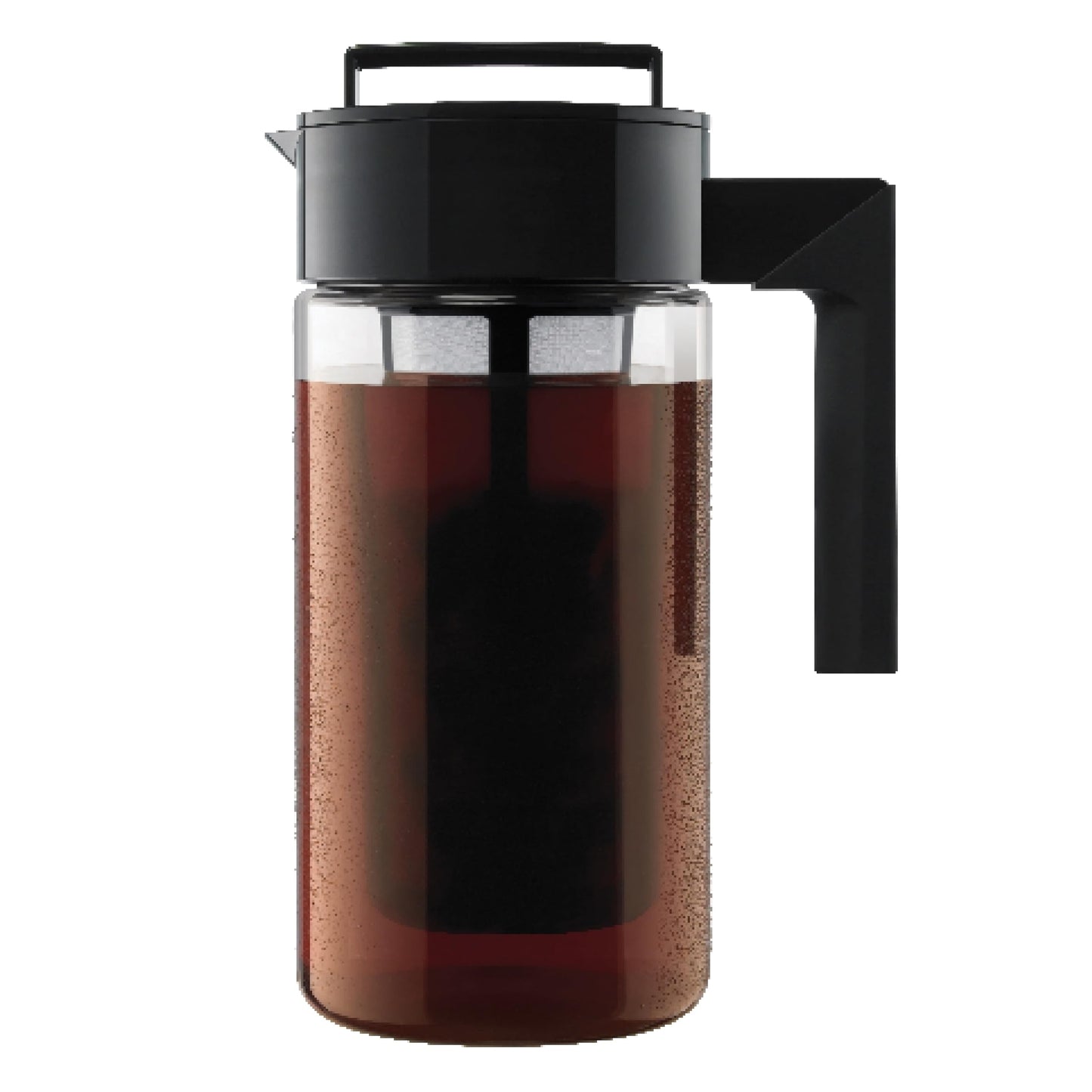 Takeya Deluxe Cold Brew Coffee Maker - BPA-Free Tritan Pitcher with Airtight Leakproof Lid, Silicone Grip Handle, Fine-Mesh Filter - Shatter-Proof, Dishwasher Safe, Made in USA - 2 Quart/Stone