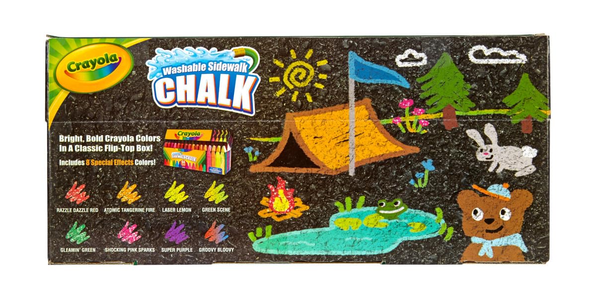 Crayola Ultimate Washable Chalk Collection (64ct), Essential Easter Basket Stuffers, Bulk Outdoor Sidewalk Chalk for Kids, Outdoor Activities & Spring Crafts, Gifts for Kids