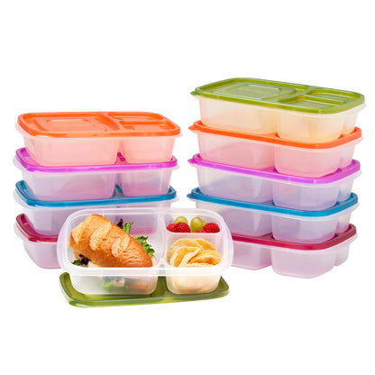 Bentgo Easyboxes - Original Stackable Lunch Boxes - Reusable 3-Compartment Food Containers