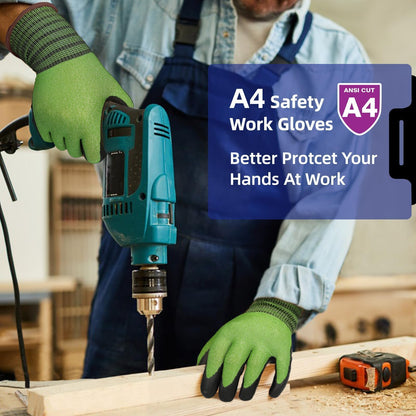 Schwer A4 AIR-SKIN Cut Resistant Work Gloves with Extreme Lightweight & Thin, Grip Glove for Fishing, Refined Work, Gardening Gloves for Yard, Touchscreen, 3D-Comfort Fit, Men Women Gifts, AR3900, L